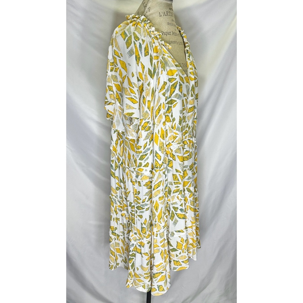 Anthropologie Robin Tiered Mini Dress In Yellow Bohemian Flowy Boho - Picture 4 of 10